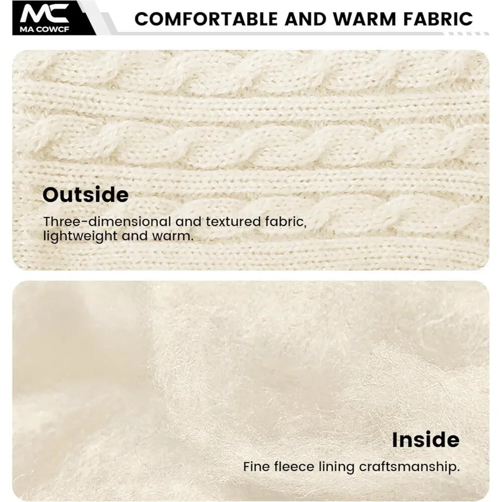 Women's Thermal Knit Winter Gloves Touch Screen Elastic Soft for Running